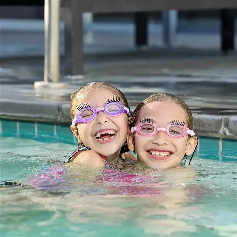 Bling 2O - Girls' Glam Splash Lash Swimming Goggles with UV Protection, Ages 3+, Purple - Image 4