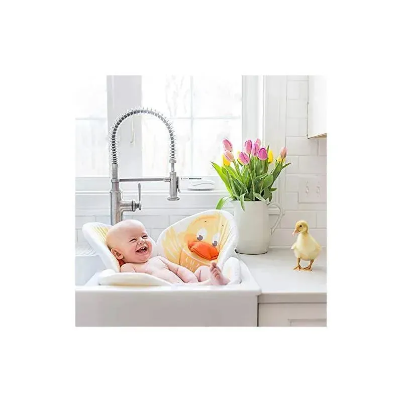 Blooming Bath - Baby Tub Flower Bath Mat Sink Cushion, Duck Yellow - Image 2