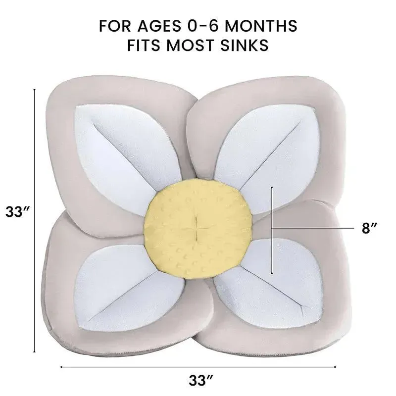 Blooming Bath - Lotus Plush Minky Baby Sink Bathtub Cushion, Grey - Image 7