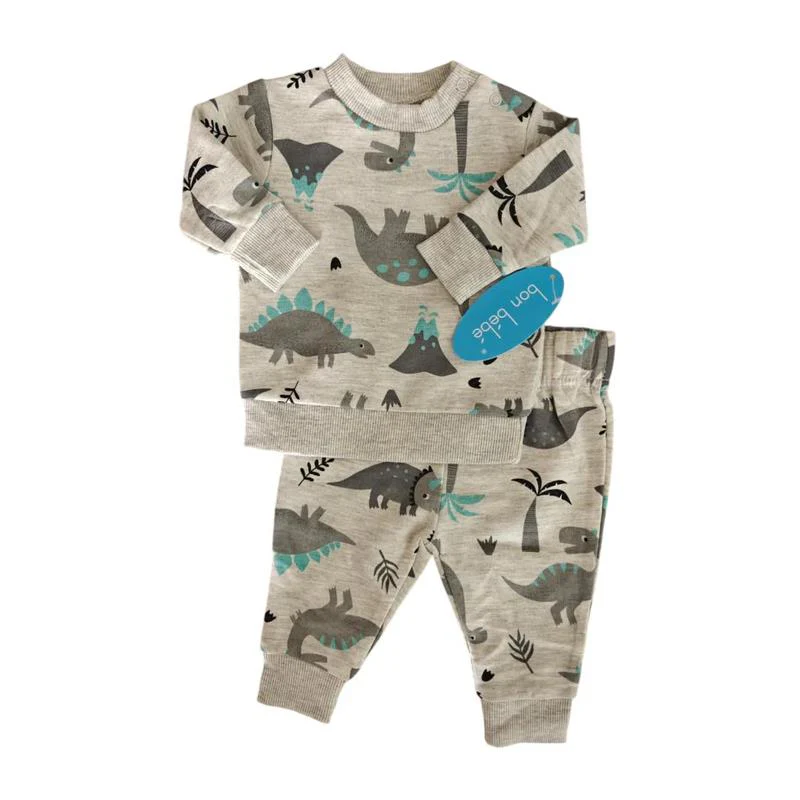 Bon Bebe - 2Pk Matchy Matchy Sets Grey Dino