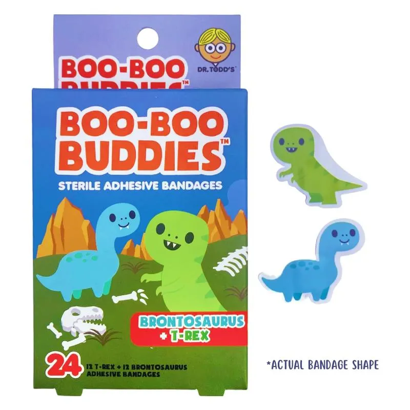 Boo Boo Buddies - Kids Adhesive Bandages, Brontosaurus + T rex - Image 2