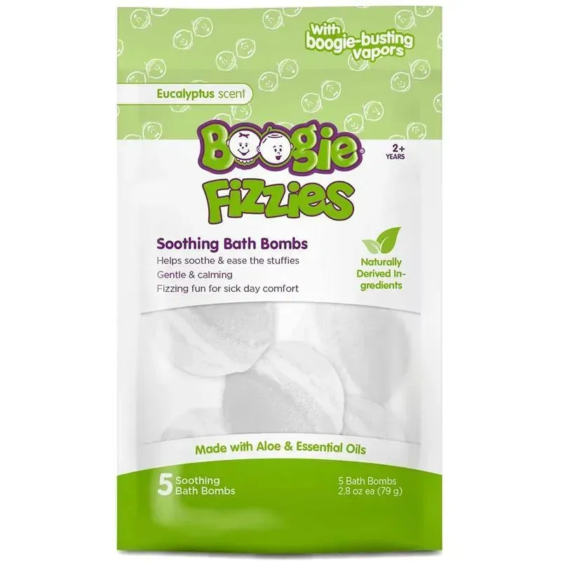 Boogie Wipes - 5Pk Fizzies Baby Bath Bombs, Eucalyptus