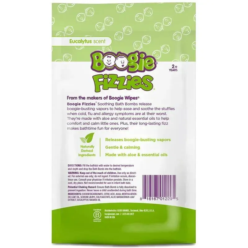 Boogie Wipes - 5Pk Fizzies Baby Bath Bombs, Eucalyptus - Image 2