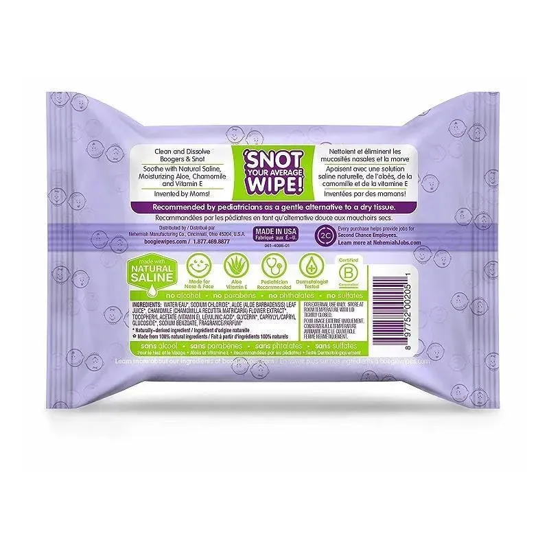 Boogie Wipes Natural Saline,Aloe & Vitamin E 1pk(30 ct) - Image 3
