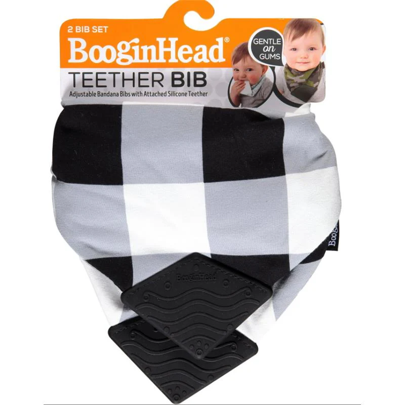 BooginHead - Bandana Teether & Pacigrip Bib 2Pk, Buffalo Check