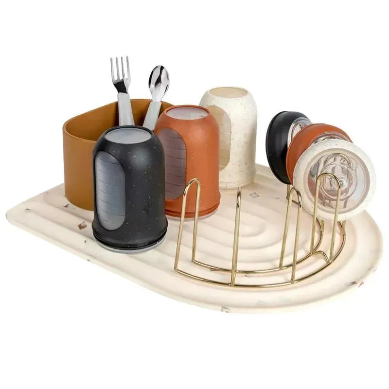 Boon - ARC Silicone Baby Bottle Drying Rack, Boho Beige - Image 6