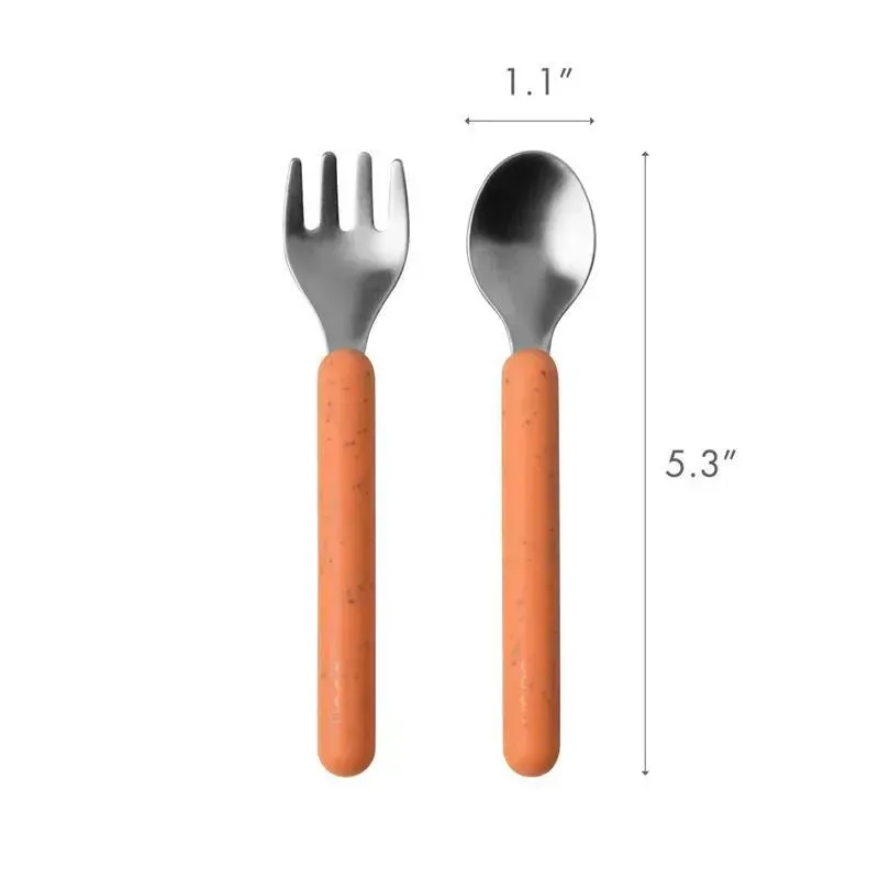 Boon - CHOW™ Toddler Stainless Steel Utensil Spoon And Fork Set, Mint - Image 5