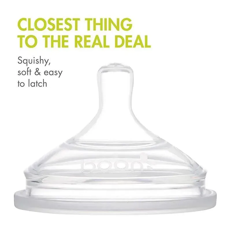 Boon NURSH 3-Pack Standard-Neck Medium-Flow Nipples, Clear - Image 8