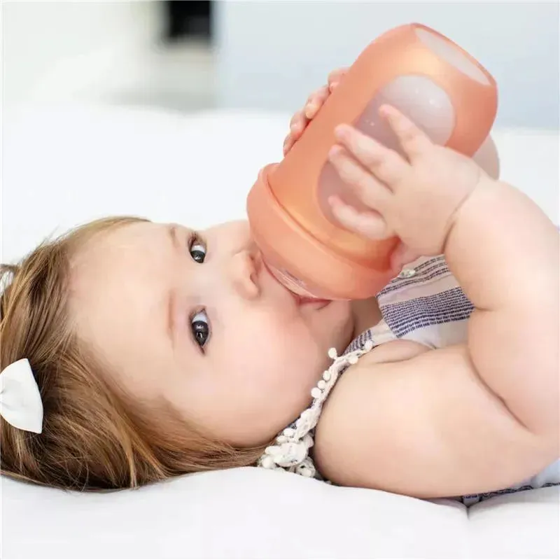 Boon - Nursh Silicone Baby Bottles with Collapsible Silicone Pouch - 8 fl oz, 3pk, Metallic - Image 4