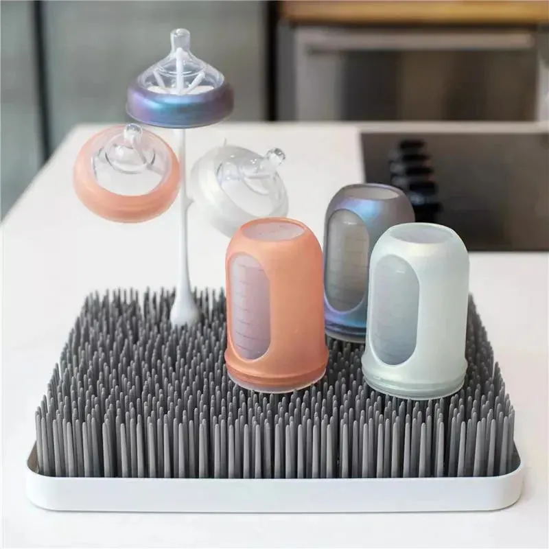 Boon - Nursh Silicone Baby Bottles with Collapsible Silicone Pouch - 8 fl oz, 3pk, Metallic - Image 7