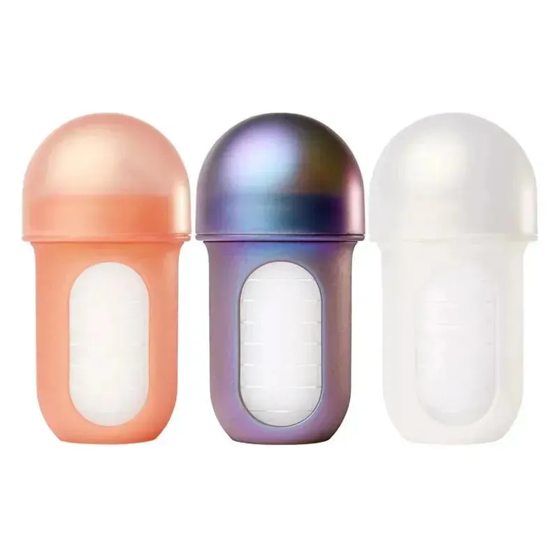 Boon - Nursh Silicone Baby Bottles with Collapsible Silicone Pouch - 8 fl oz, 3pk, Metallic - Image 8