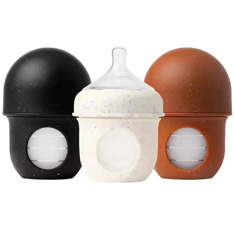 Boon - NURSH Silicone Pouch Baby Bottles - 4 fl Oz, 3pk, Speckle