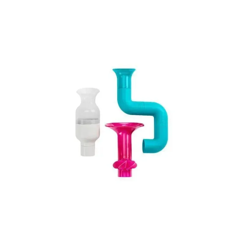 Boon Tubes Builder Bath Toys Set, Blue/White/Pink - Image 2
