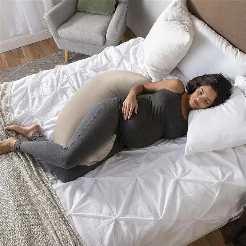 Boppy - Cuddle Pregnancy Pillow with 100% Organic Cotton Removable Cover, Biscuit - Image 4