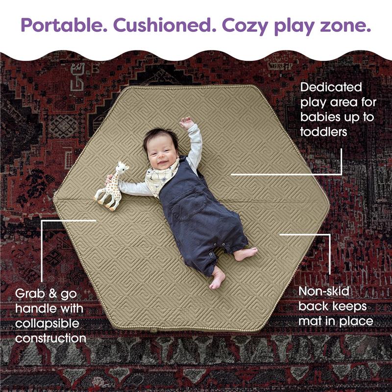 Boppy Foam Play Mat for Baby, Toddlers and Kids, Natural-Maze Tan, Easy-Setup with Non-Skid Backing for Floor Play, Tummy Time & More - Image 2