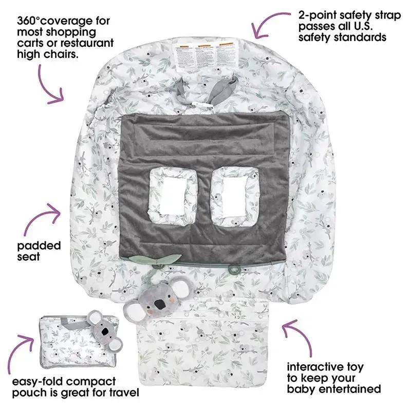 Boppy - Shopping Cart & High Chair Cover with Storage Pouch, Gray Green Koala - Image 4