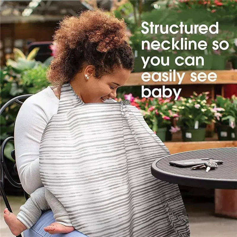 Boppy - Nursing Cover for Breastfeeding, Gray Watercolor Stripes - Image 3