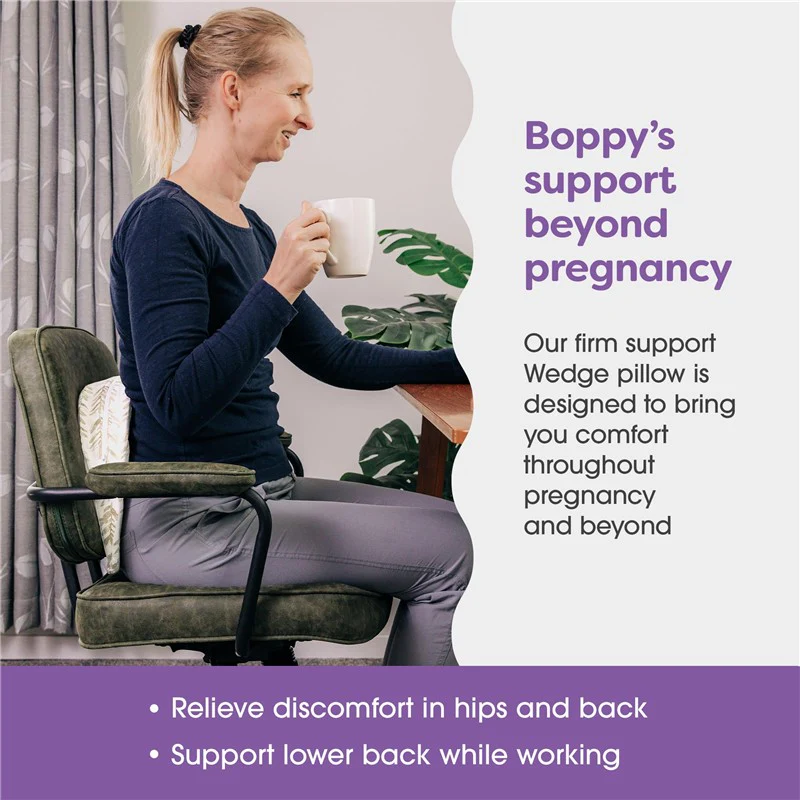 Boppy Pregnancy Pillow Wedge with Cover, Taupe, Belly Support Maternity Wedge, Firm Wedge Pillow from Line of Pregnancy Pillows for Sleeping - Image 6