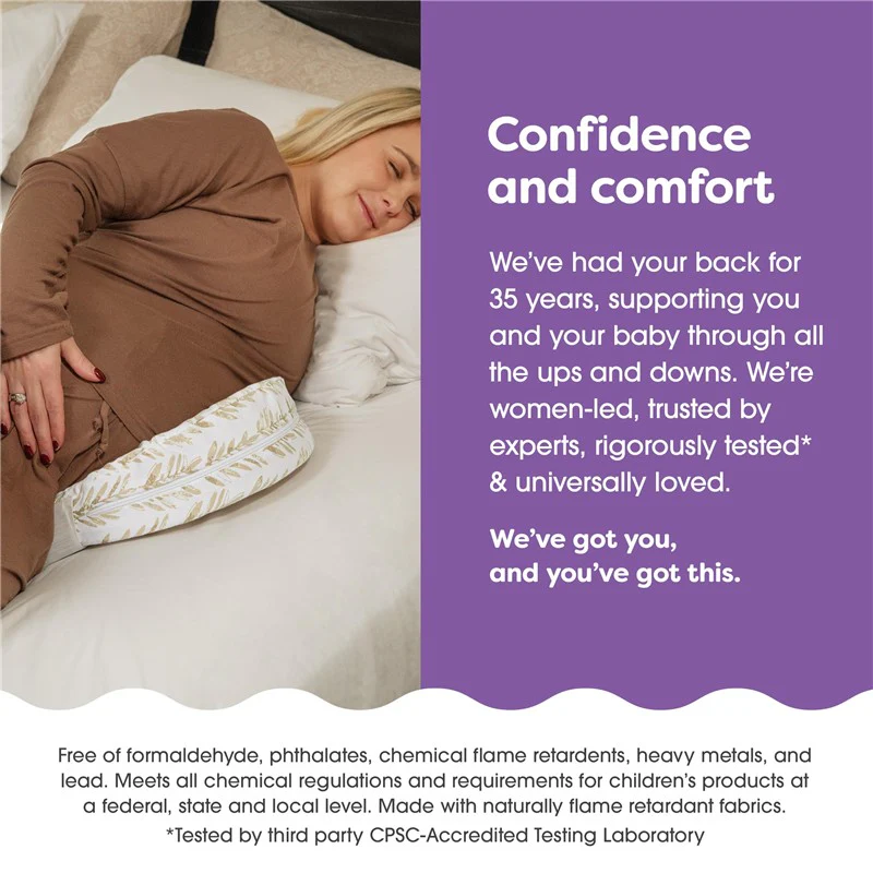 Boppy Pregnancy Pillow Wedge with Cover, Taupe, Belly Support Maternity Wedge, Firm Wedge Pillow from Line of Pregnancy Pillows for Sleeping - Image 7