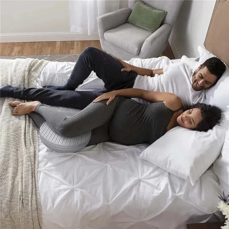 Boppy - Pregnancy Pillow Wedge with Cover, Gray Stripe - Image 7