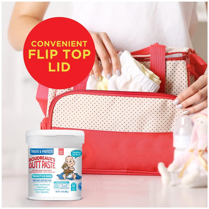 Boudreaux's Baby Butt Paste Diaper Rash Ointment | Maximum Strength | 14 Oz. Jar - Image 6