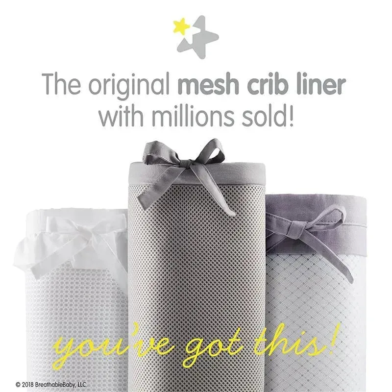 BreathableBaby - Classic Breathable Mesh Crib Liner, Gray - Image 5