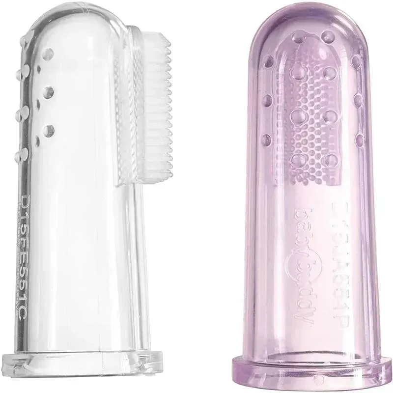 Brilliant Baby - Finger Toothbrush, 3 Months Old and Up, Pink/Clear, 2 Brush Set - Image 3