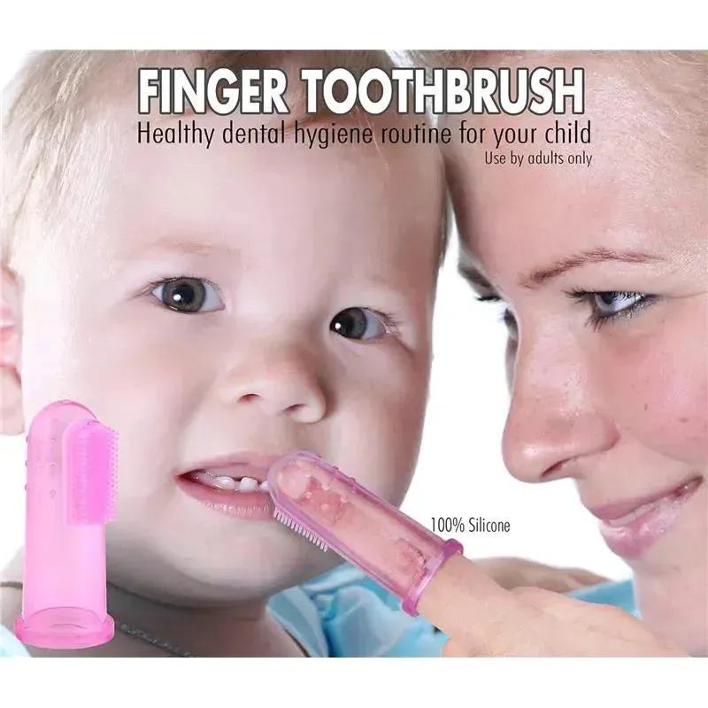 Brilliant Baby - Finger Toothbrush, 3 Months Old and Up, Pink/Clear, 2 Brush Set - Image 7