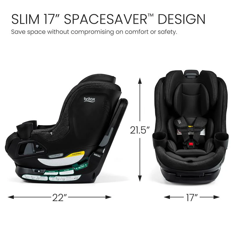 Britax Galaxy360 Slim Rotating Convertible Car Seat With SwivelSmooth Steel Ring, Raven Black - Image 9
