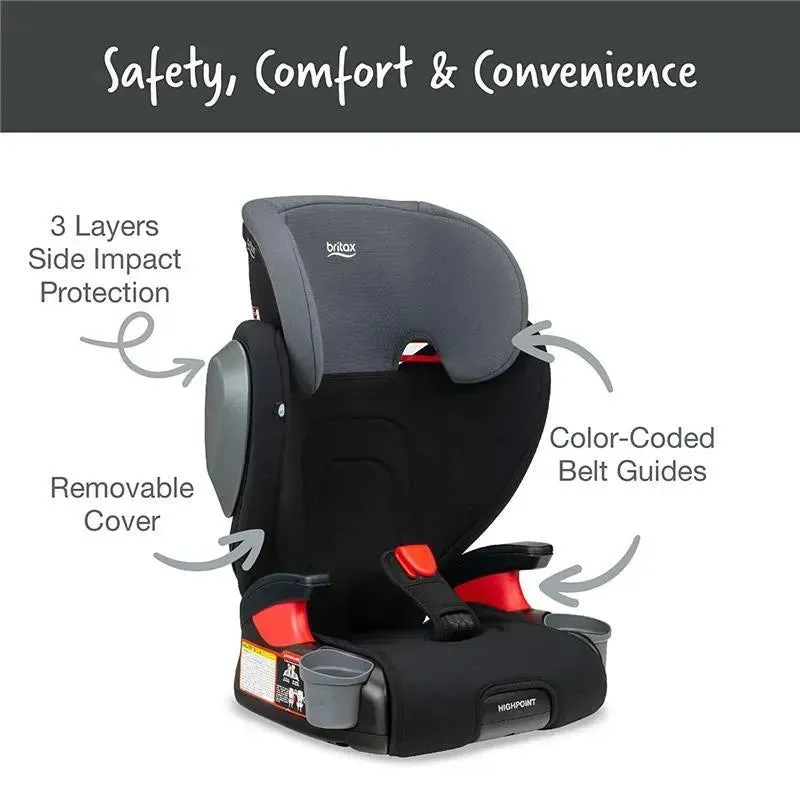 Britax - Highpoint 2-Stage Belt Positioning Booster Car Seat, Black Ombre - Image 8