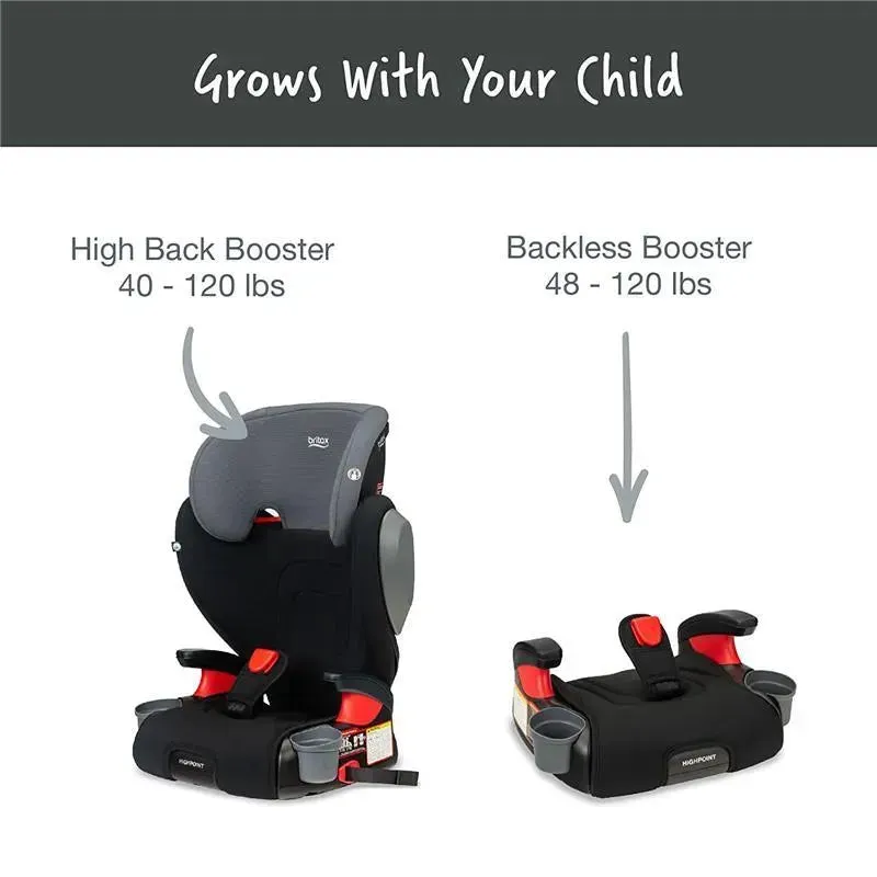 Britax - Highpoint 2-Stage Belt Positioning Booster Car Seat, Black Ombre - Image 9
