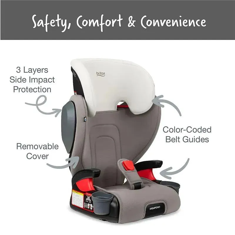 Britax - Highpoint 2-Stage Belt Positioning Booster Car Seat, Gray Ombre - Image 8