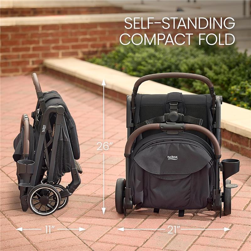 Britax - Juniper Compact On-The-Go Stroller, Raven Black - Image 7
