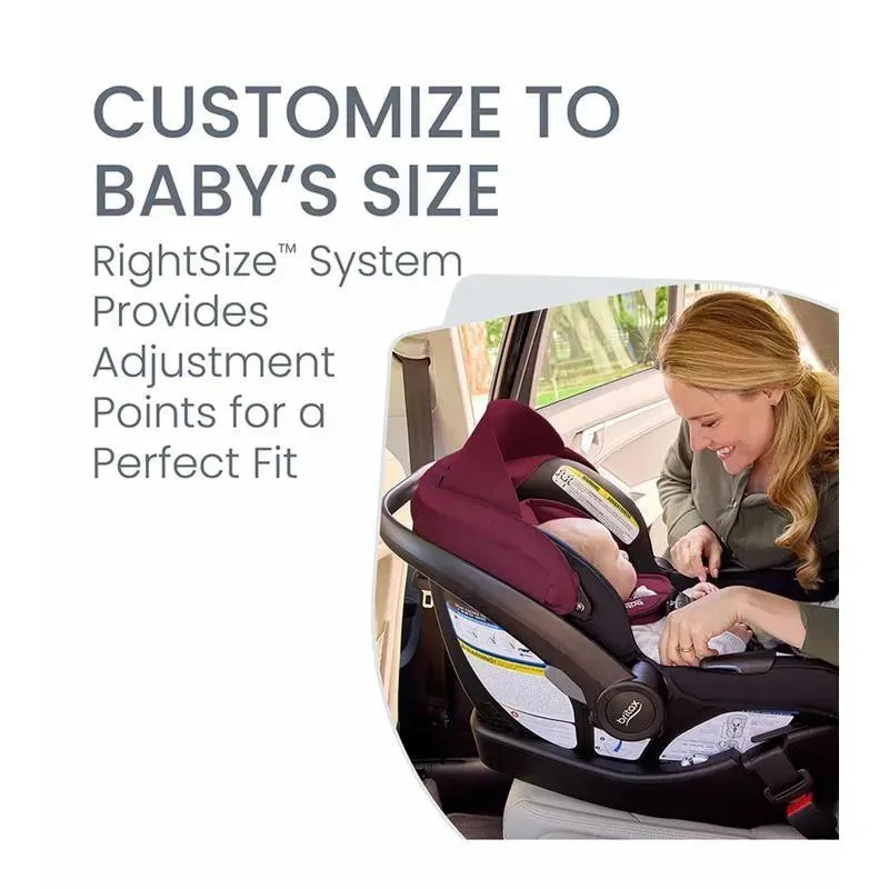 Britax - Willow S Infant Car Seat with Alpine Anti-Rebound Base, Ruby Onyx - Image 4