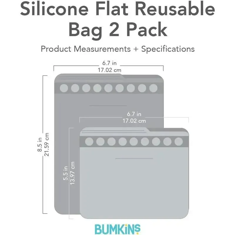 Bumkins - 2Pk Silicone Flat Reusable Bag, Lavender - Image 5