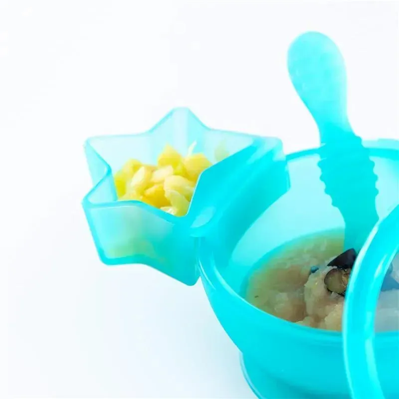 Bumkins - Baby Silicone Little Dippers, Attaches to Bowls, Dishes and Plates, 2 Pack, Aqua Jelly - Image 2