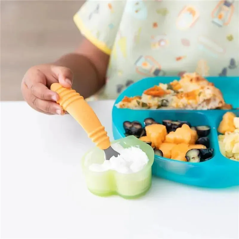 Bumkins - Baby Silicone Little Dippers, Attaches to Bowls, Dishes and Plates, 2 Pack, Aqua Jelly - Image 5