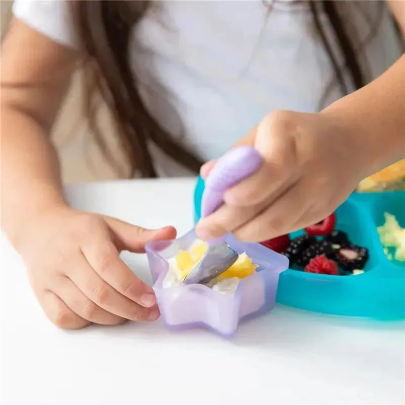 Bumkins - Baby Silicone Little Dippers, Attaches to Bowls, Dishes and Plates, 2 Pack, Magenta Jelly - Image 4