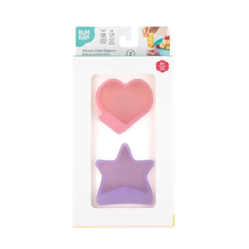 Bumkins - Baby Silicone Little Dippers, Attaches to Bowls, Dishes and Plates, 2 Pack, Magenta Jelly - Image 6