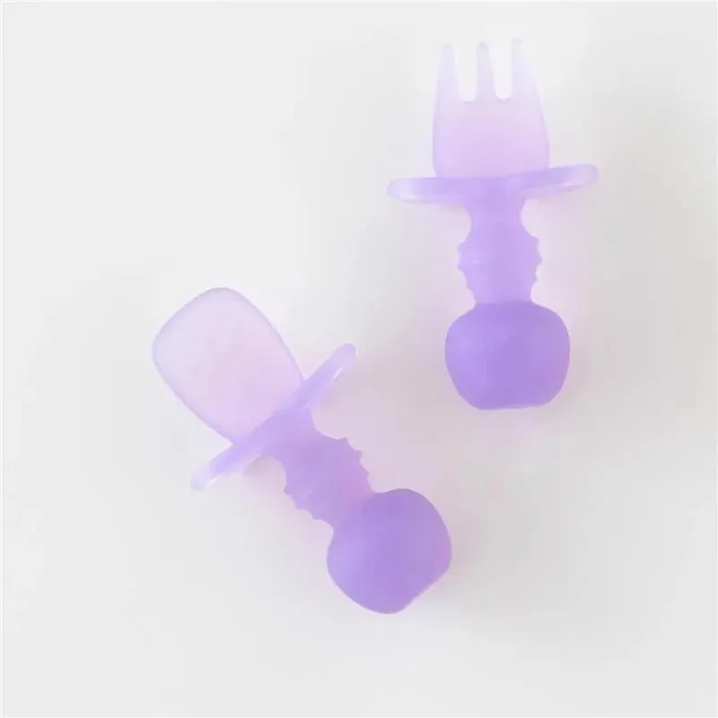 Bumkins - Baby Utensils Set, Chewtensils Silicone, Purple Jelly - Image 2