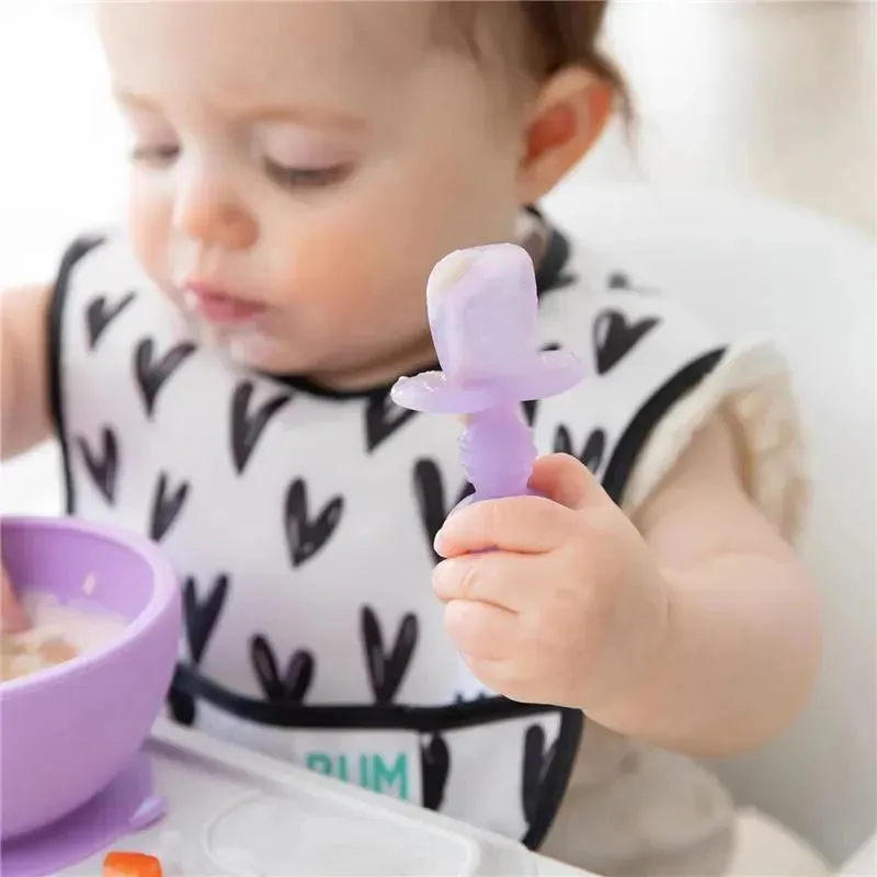 Bumkins - Baby Utensils Set, Chewtensils Silicone, Purple Jelly - Image 4