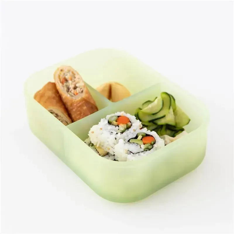Bumkins - Bumkins Snack/Lunch Bento Box, 3 Compartment Container, Green Jelly - Image 3