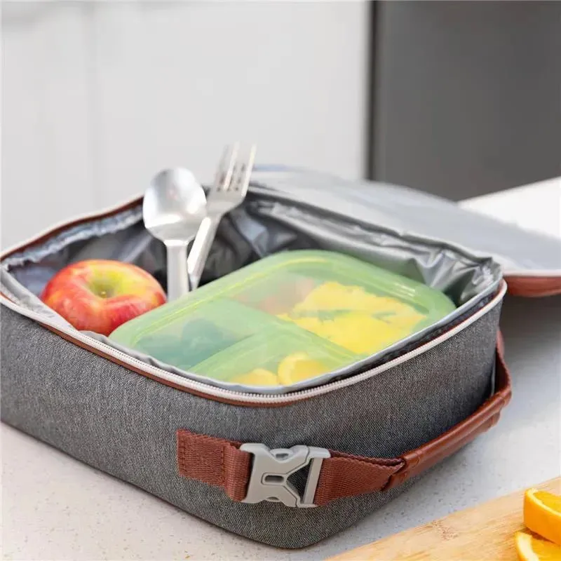 Bumkins - Bumkins Snack/Lunch Bento Box, 3 Compartment Container, Green Jelly - Image 5