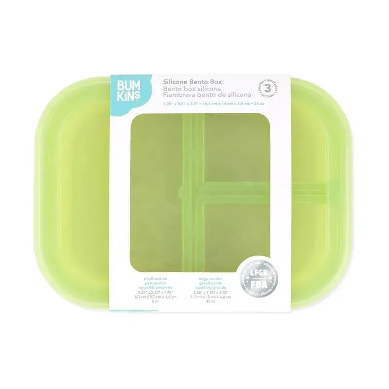 Bumkins - Bumkins Snack/Lunch Bento Box, 3 Compartment Container, Green Jelly - Image 6