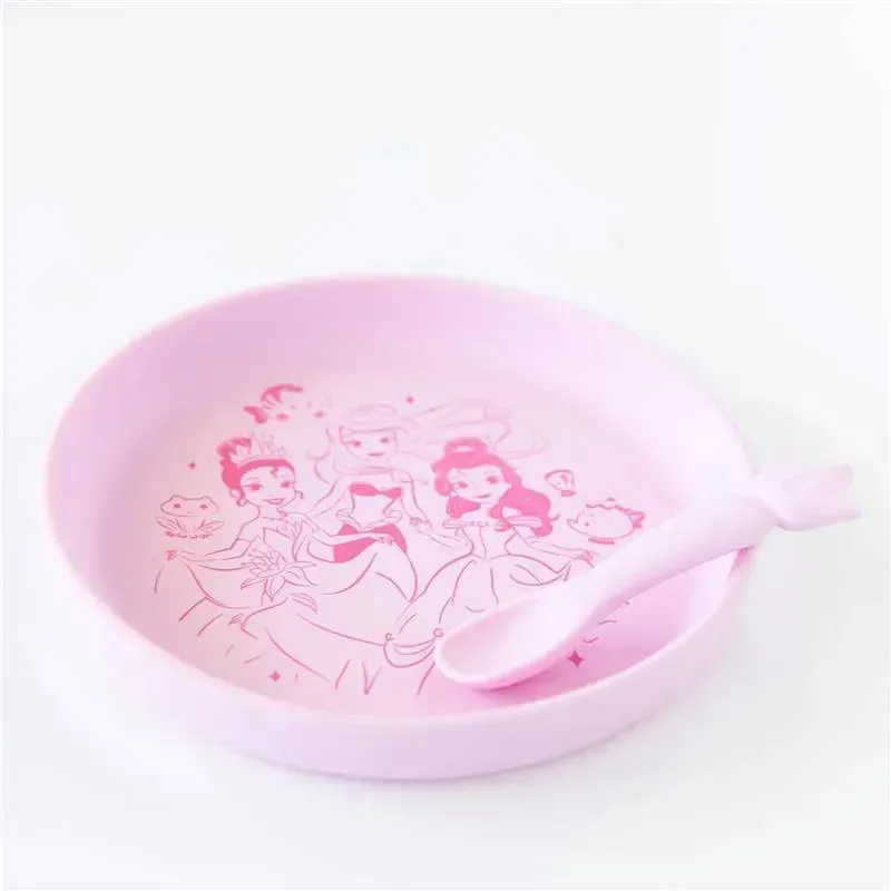 Bumkins - Disney Baby and Toddler Silicone Plate and Spoon Set, 6 Months Up, Princess - Image 3