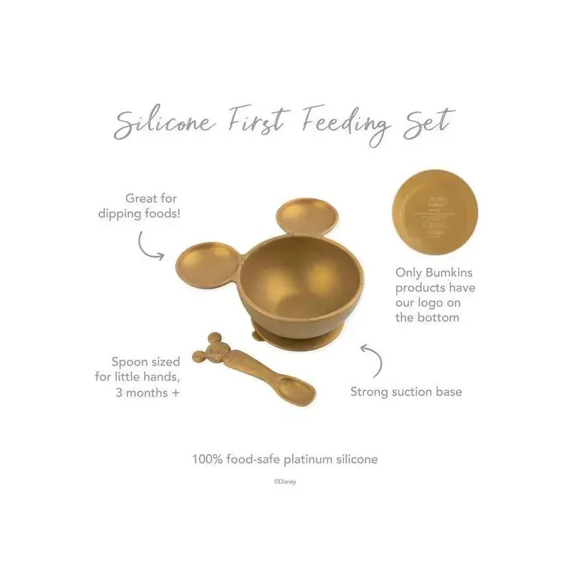 Bumkins- Disney Silicone First Feeding Set - Gold - Image 3