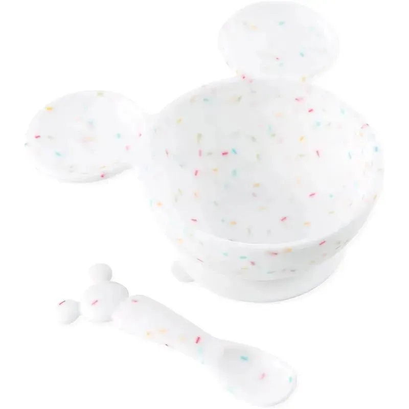Bumkins - Mickey Mouse Vanilla Sprinkle Silicone First Feeding Set