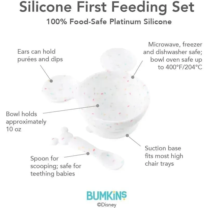 Bumkins - Mickey Mouse Vanilla Sprinkle Silicone First Feeding Set - Image 5