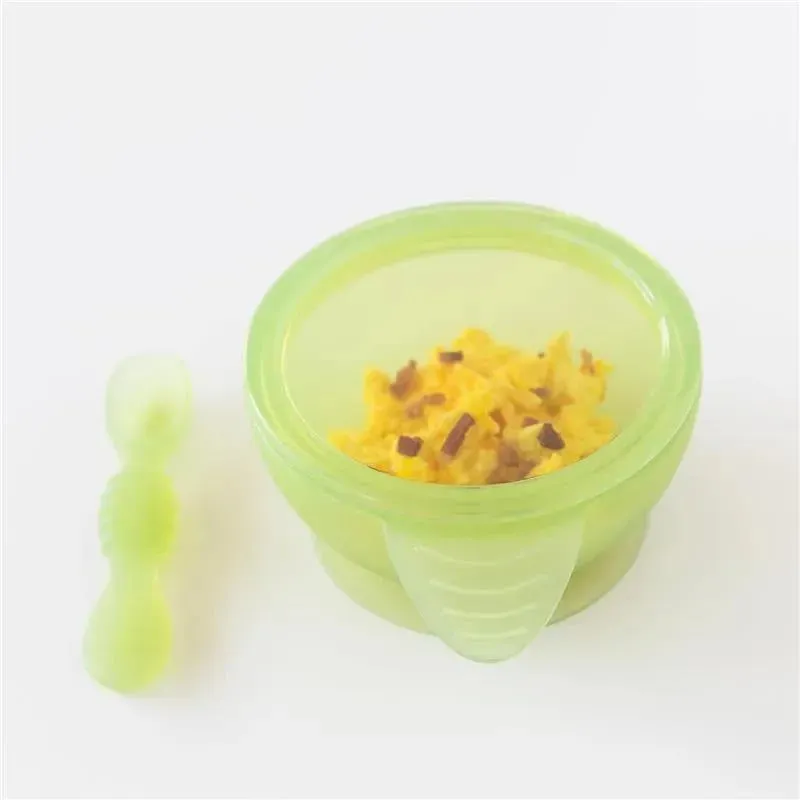 Bumkins - Silicone Feeding Set with Suction for Baby and Toddler, Green Jelly - Image 4