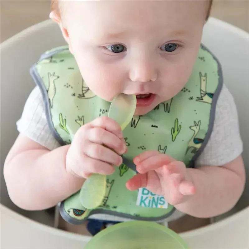 Bumkins - Silicone Feeding Set with Suction for Baby and Toddler, Green Jelly - Image 5